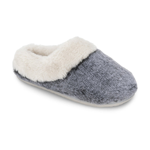 Lemon Loungewear Fur Scuff Slipper - Charcoal