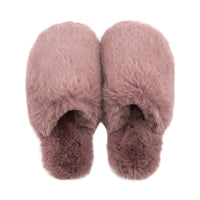 Lemon Loungewear Faux Fur Slide Slipper - Pink/Purple