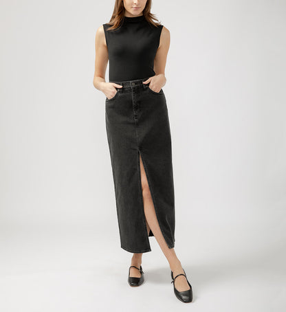 Silver Jeans Denim Maxi Skirt - Black
