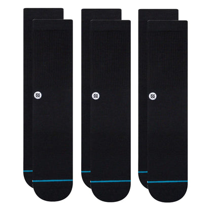 Stance Socks Icon Quarter Socks 3pk - Black