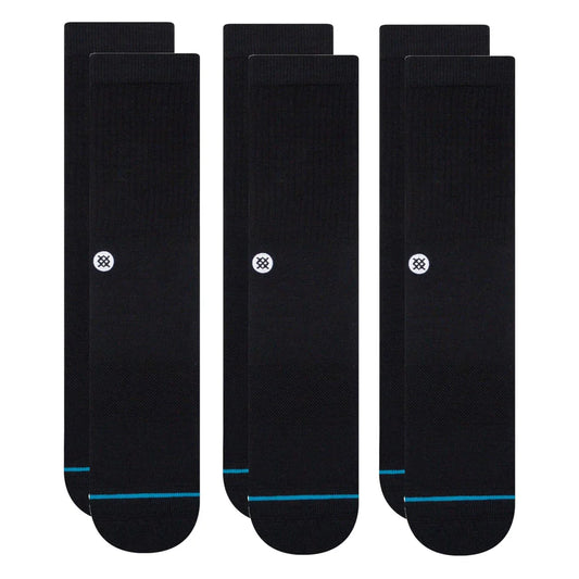 Stance Socks Icon Quarter Socks 3pk - Black