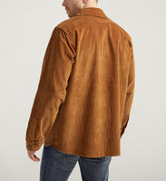 Silver Corduroy Shacket - Tobacco Brown