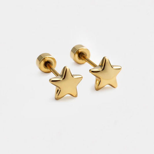 Bizou Mini Gold Star Earrings