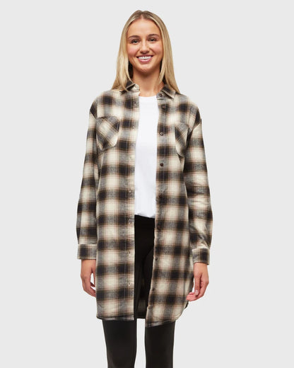 Ten Tree Hayden Dress - Warm Oak & Shadow Plaid