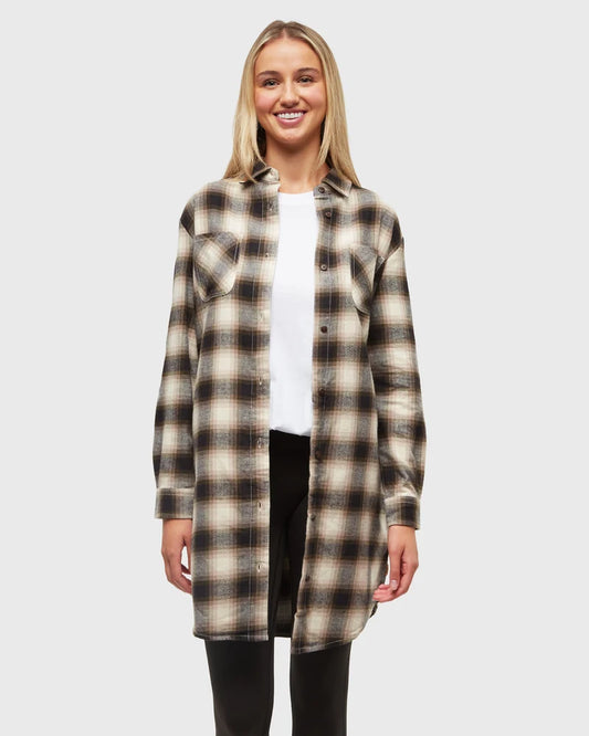 Ten Tree Hayden Dress - Warm Oak & Shadow Plaid