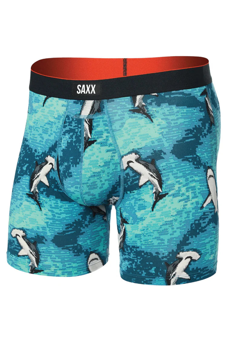 Saxx Multi Sport Mesh Boxer Brief Fly - Hammerhead Camo/Aqua