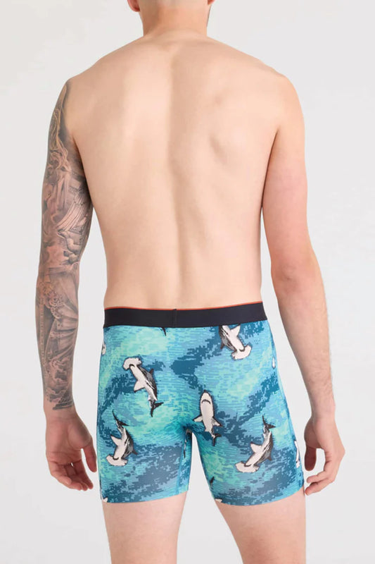 Saxx Multi Sport Mesh Boxer Brief Fly - Hammerhead Camo/Aqua