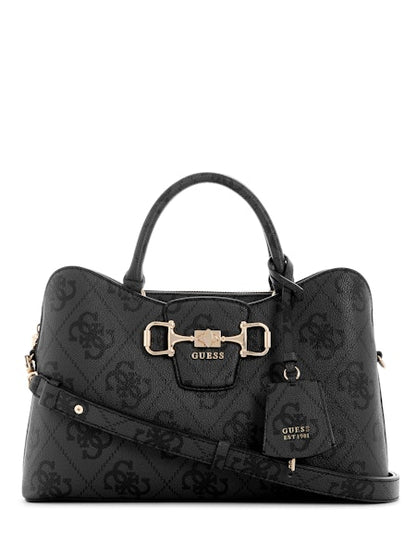 Guess Jaine Logo Girlfriend Satchel - Gris & Cloud Wash