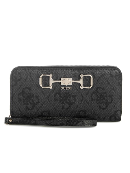 Guess Jaine Logo Slg Large Zip Around - Gris & Cloud Wash