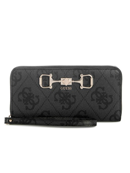 Guess Jaine Logo Slg Large Zip Around - Gris & Cloud Wash
