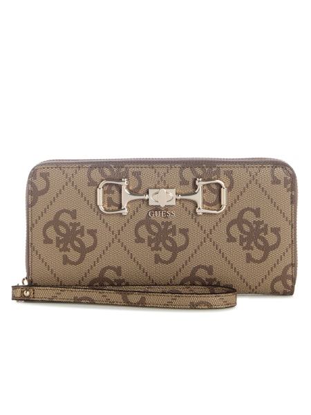 Guess Jaine Logo Slg Large Zip Around - Latte Logo
