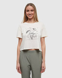 Ten Tree Floral Crop T-Shirt - Undyed/Meteorite Black