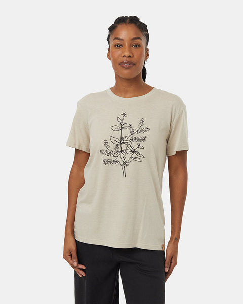 Ten Tree Autumn Flora T-Shirt - Pale Oak/Meteorite Black