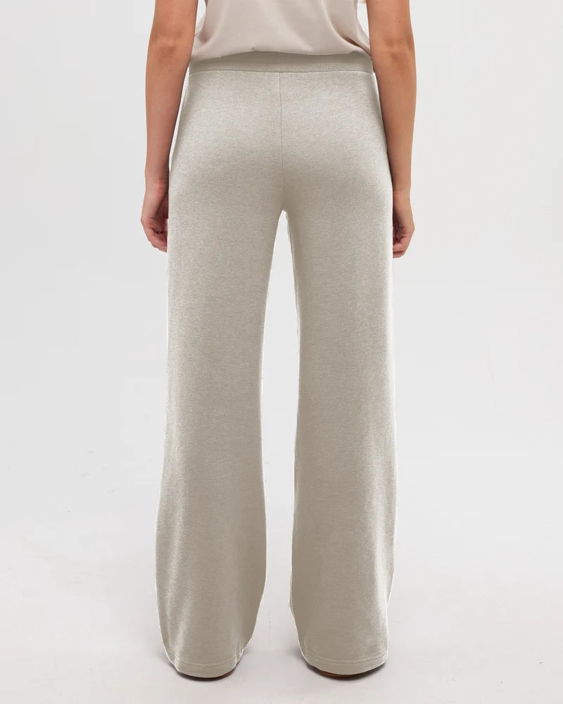 Ten Tree Bamone Wide Leg Sweatpant - Pale Oak Heather