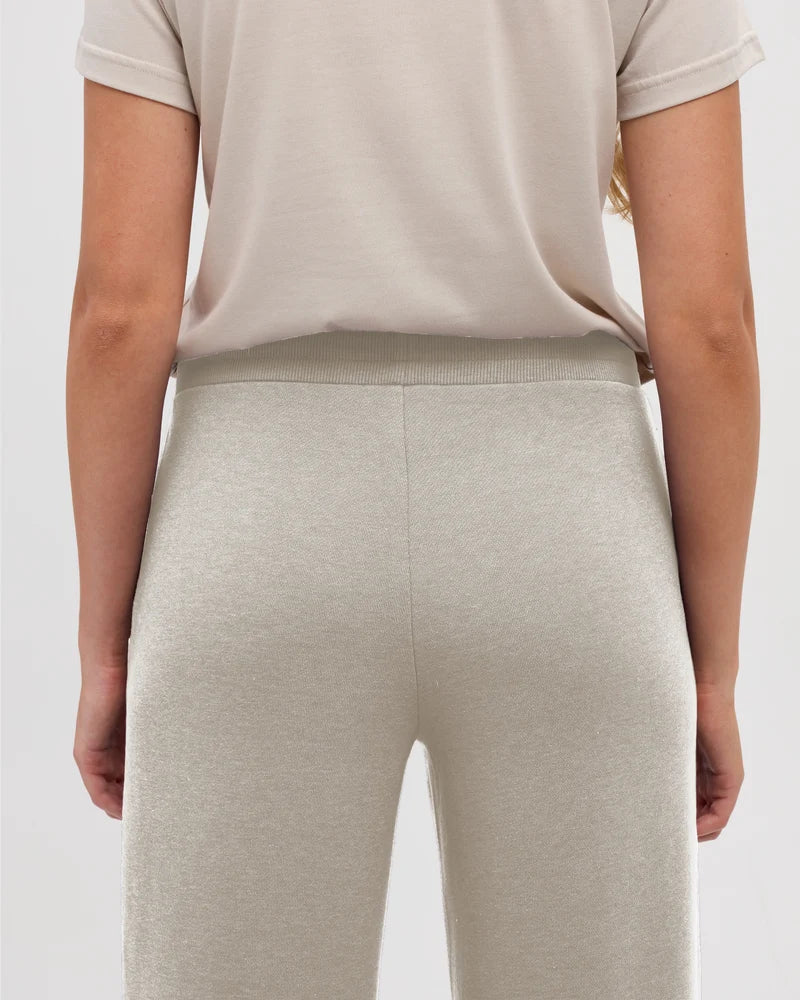 Ten Tree Bamone Wide Leg Sweatpant - Pale Oak Heather