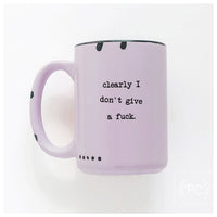 PrairieChick Mug clearly i don't give a f*ck - Purple