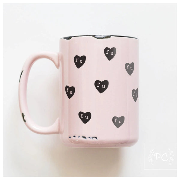 Prairie Chick Mug Pink - fu hearts