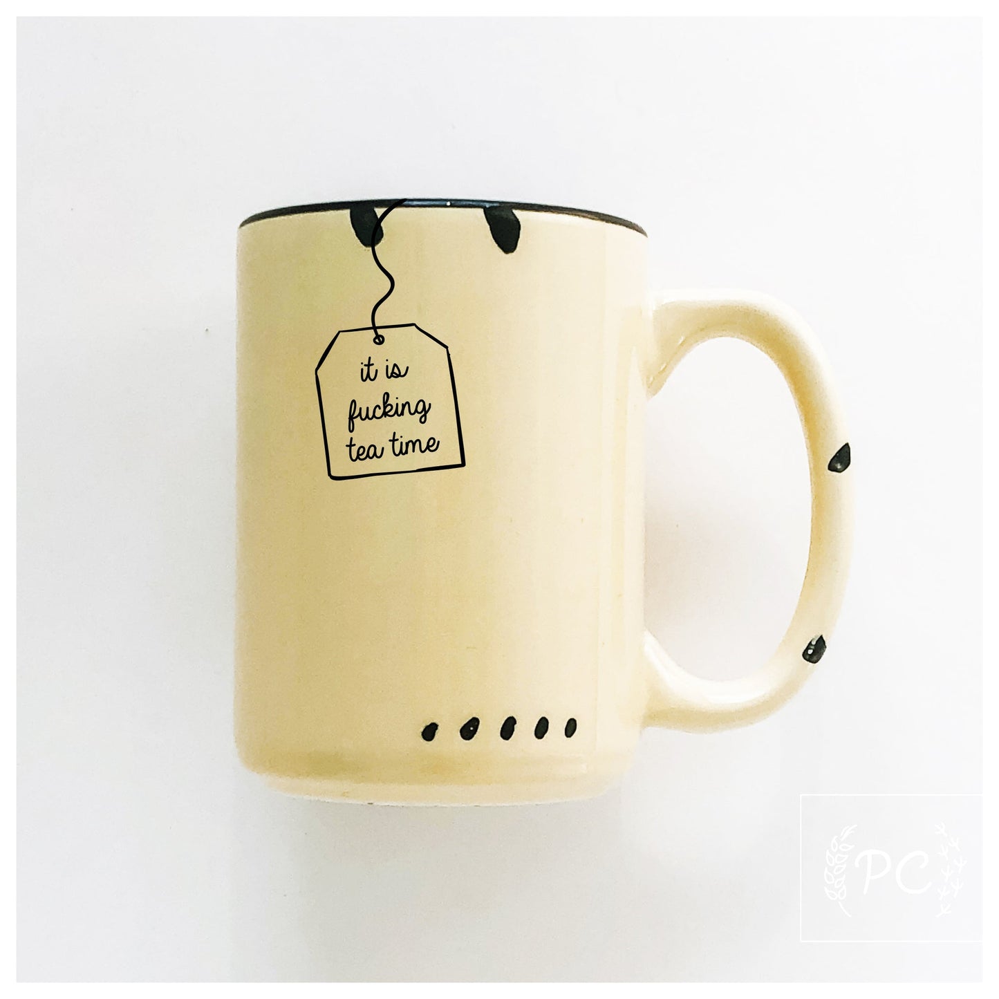 PrairieChick Mug it is f*cking tea time - Yellow