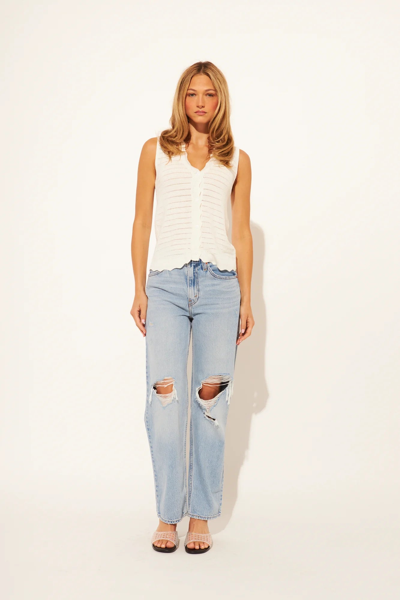 John + Jenn Remy Sweater Vest - Linen