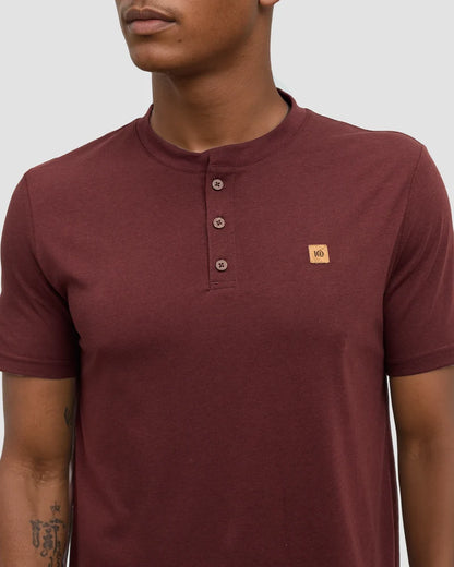 Ten Tree Baker Henley - Red Chestnut