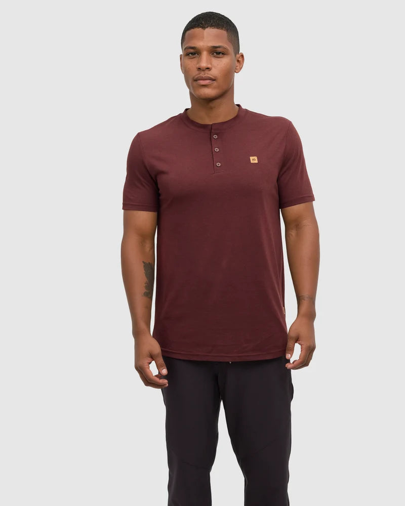 Ten Tree Baker Henley - Red Chestnut