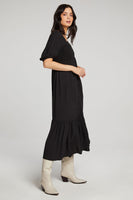 Saltwater Luxe Short Sleeve Midi Dress - Black