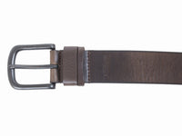 Silver Split Loop Dark Brown Belt