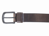 Silver Split Loop Dark Brown Belt