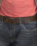 Silver Split Loop Dark Brown Belt