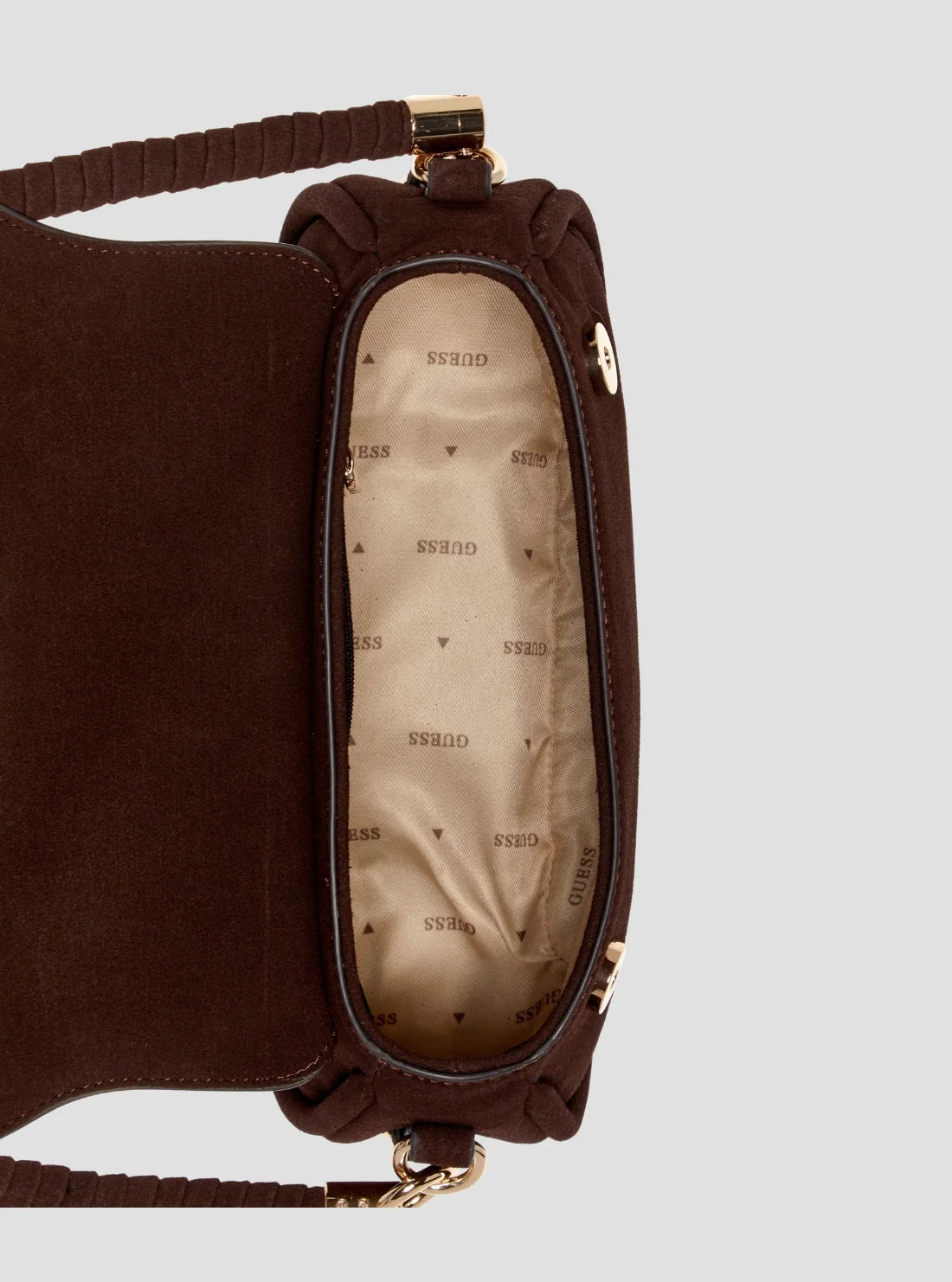 Guess Dayna Flap Shoulder Bag - Espresso