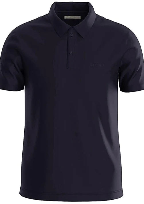 Guess Polo Blue Soft Cotton Polo - Smart Blue