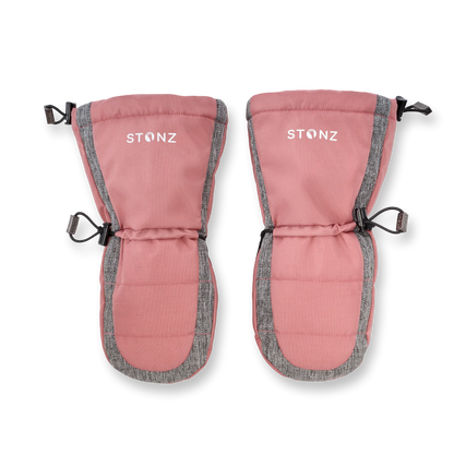Stonz Snow Mitts - Dusty Rose & Heather grey