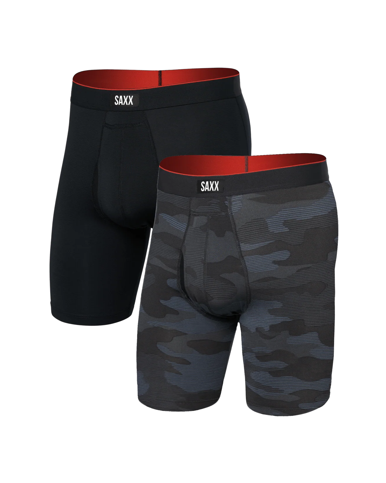 Saxx Multi-sport Mesh Boxer Brief Fly 2PK - Remote Camo & Black