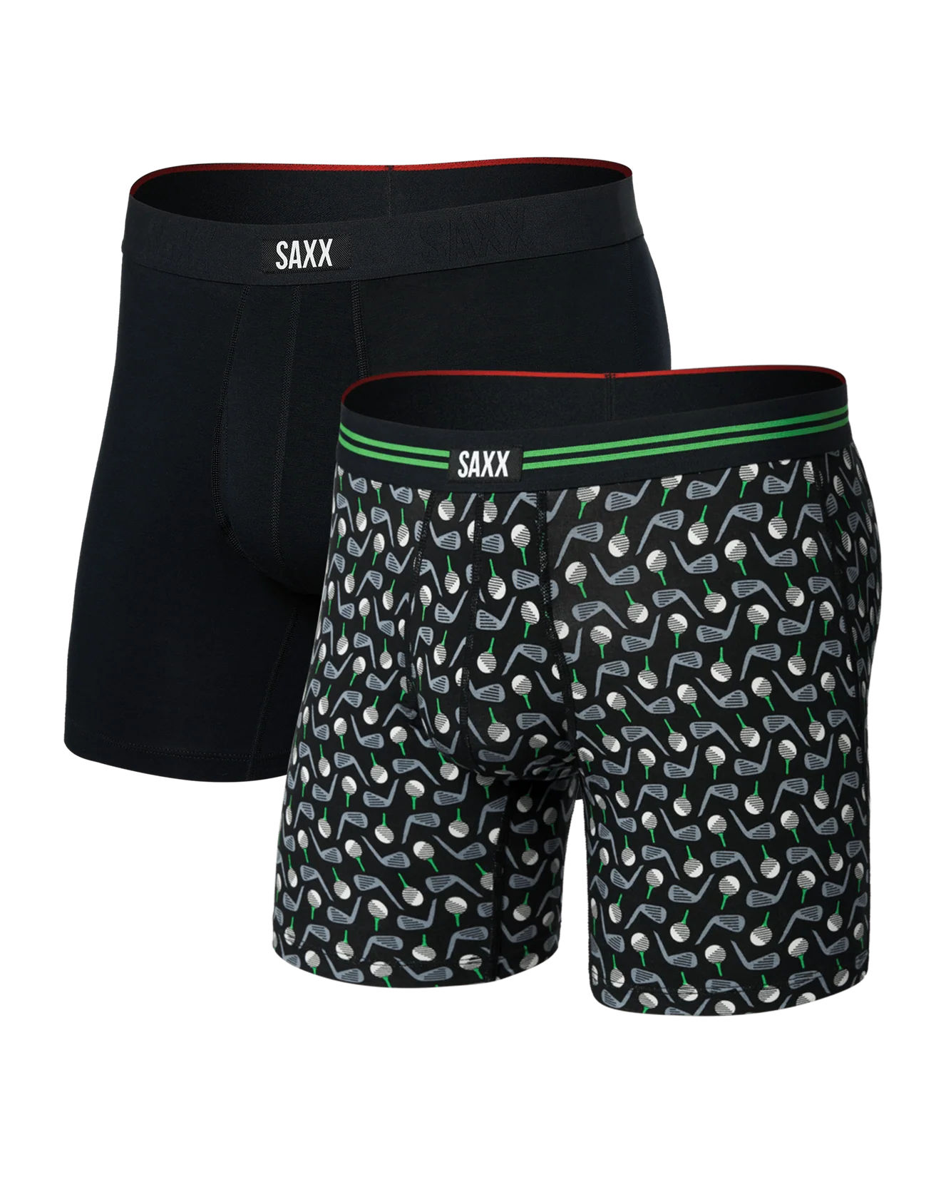 Saxx 2 Pack Vibe Xtra Soft Boxer Brief Fly - Back Nine & Black