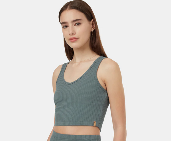 Ten Tree Cropped Fitted Tank - Light Urban Green