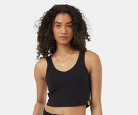 Ten Tree Rib Cropped Tank - Meteorite Black