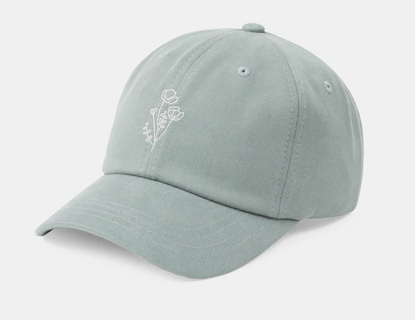 Ten Tree Flower Embroidery Peak Hat - Eucalyptus/Sugar Pine