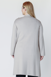 Dex Longline Open Cardigan - Light Grey Melange