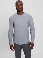 Guess Longsleeve Hudson Linear Texture Crew - Gris Chine Multi