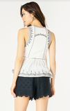 Dex Embroidered Top - Ecru/Black