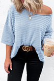 Dear Lover Short Sleeve Sweater - Sky Blue