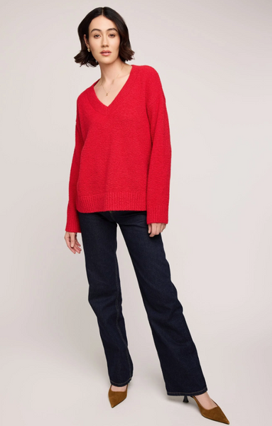 Gentle Fawn Tilda V-Neck Sweater - Red
