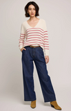 Gentle Fawn Tucker Pullover Sweater - Red Stripe