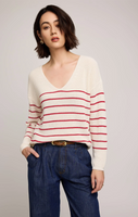 Gentle Fawn Tucker Pullover Sweater - Red Stripe