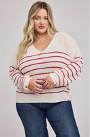 Gentle Fawn Tucker Pullover Sweater - Red Stripe