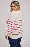Gentle Fawn Tucker Pullover Sweater - Red Stripe