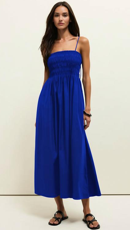 Z Supply Cornelia Poplin Midi Dress - Nautical