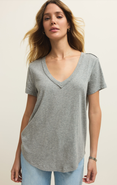 Z Supply Elara Top - Classic Heather Grey