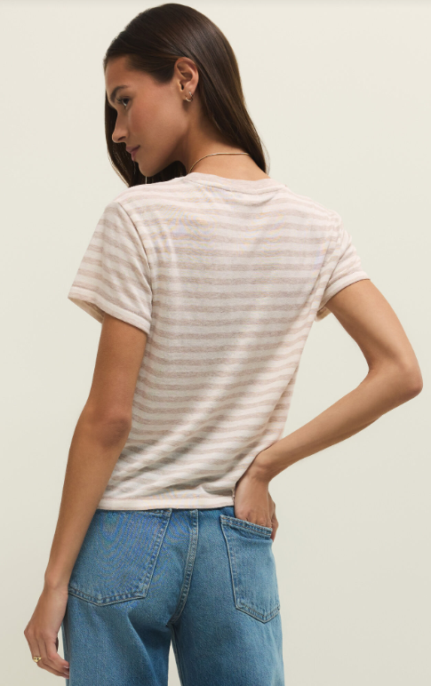 Z Supply Tourist Striped Tee - Natural Heather