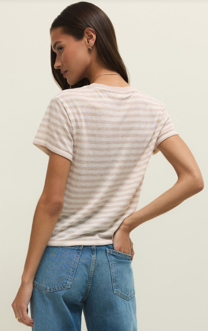 Z Supply Tourist Striped Tee - Natural Heather